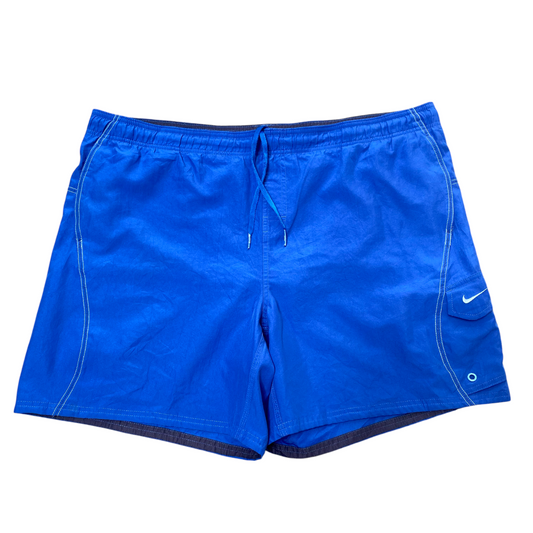 Nike Running Shorts Mens XXL Blue Dri Fit Elastic Waist Drawstring Swoosh Logo