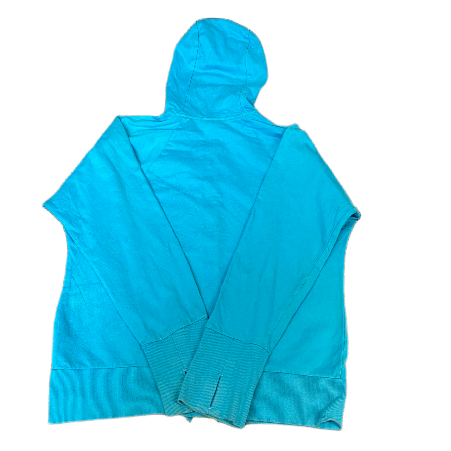 Adidas Hoodie Womens M Blue Lined Embroidered Logo Thumbhole Sleeve Full Zipper