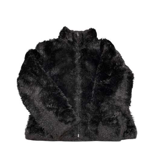 Vero Moda Litta Faux Fur Jacket Womens Medium Black Lined Long Sleeve Full Zip