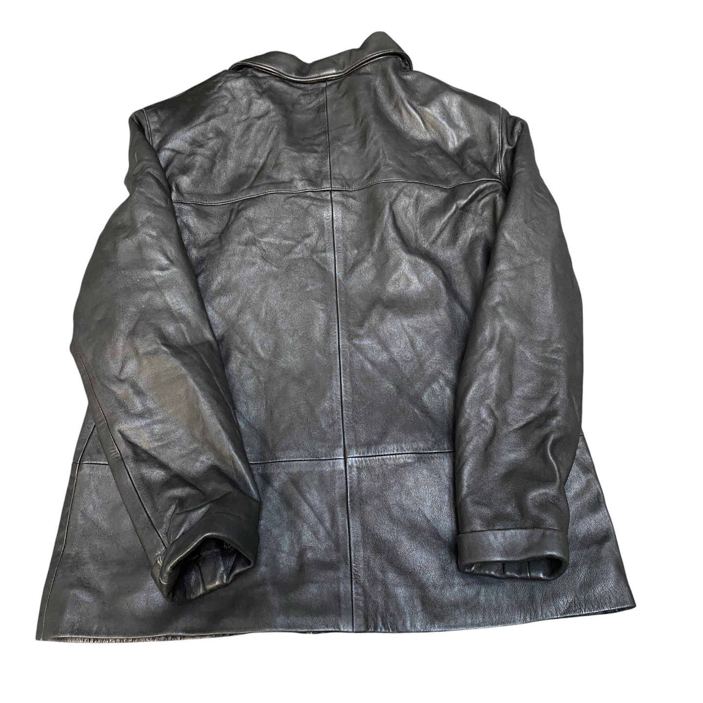 Elegant Genuine Leather Jacket Womens Medium Black Lined Collared Full Zipper