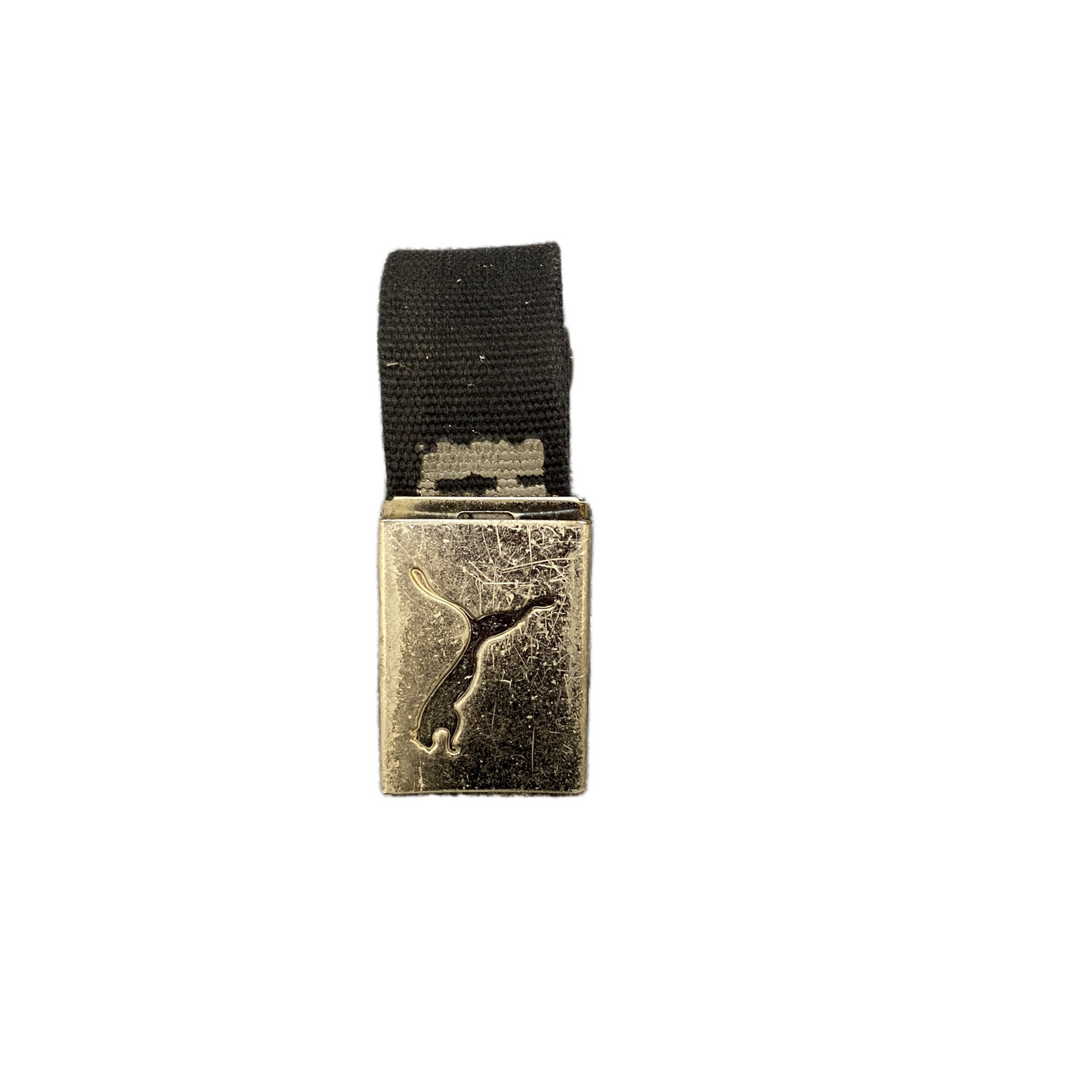 Puma Military Belt Mens Black Canvas Adjustable Flip-Closure Buckle 43.5 inches