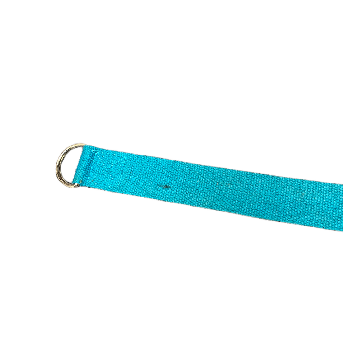 Unisex Yoga Belt Blue Canvas Adjustable Silver D- Ring Buckle 70 inches