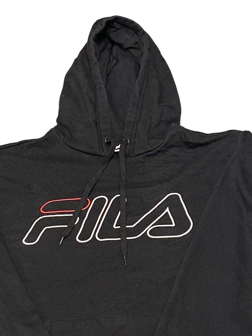 Fila Hoodie Men's Large Black Logo Long Sleeve Hoodie