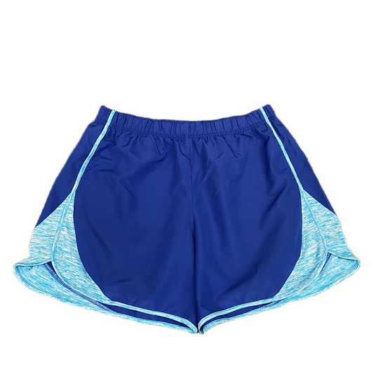 Activewear Shorts Womens Large 30" Waist Navy Blue Dolphin Hem Elastic Waist