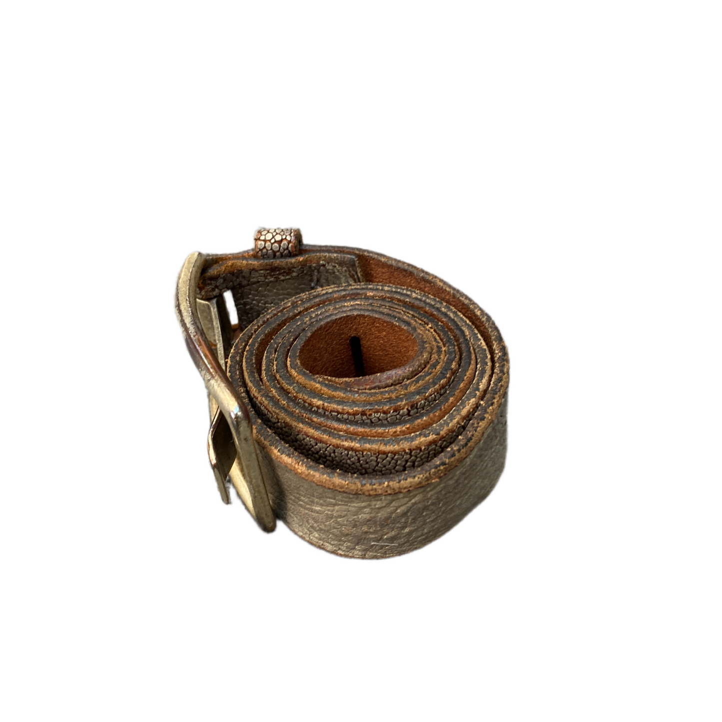 Waist Belt Mens Brown Leather Adjustable Classic Brass Pin Buckle 34 inches