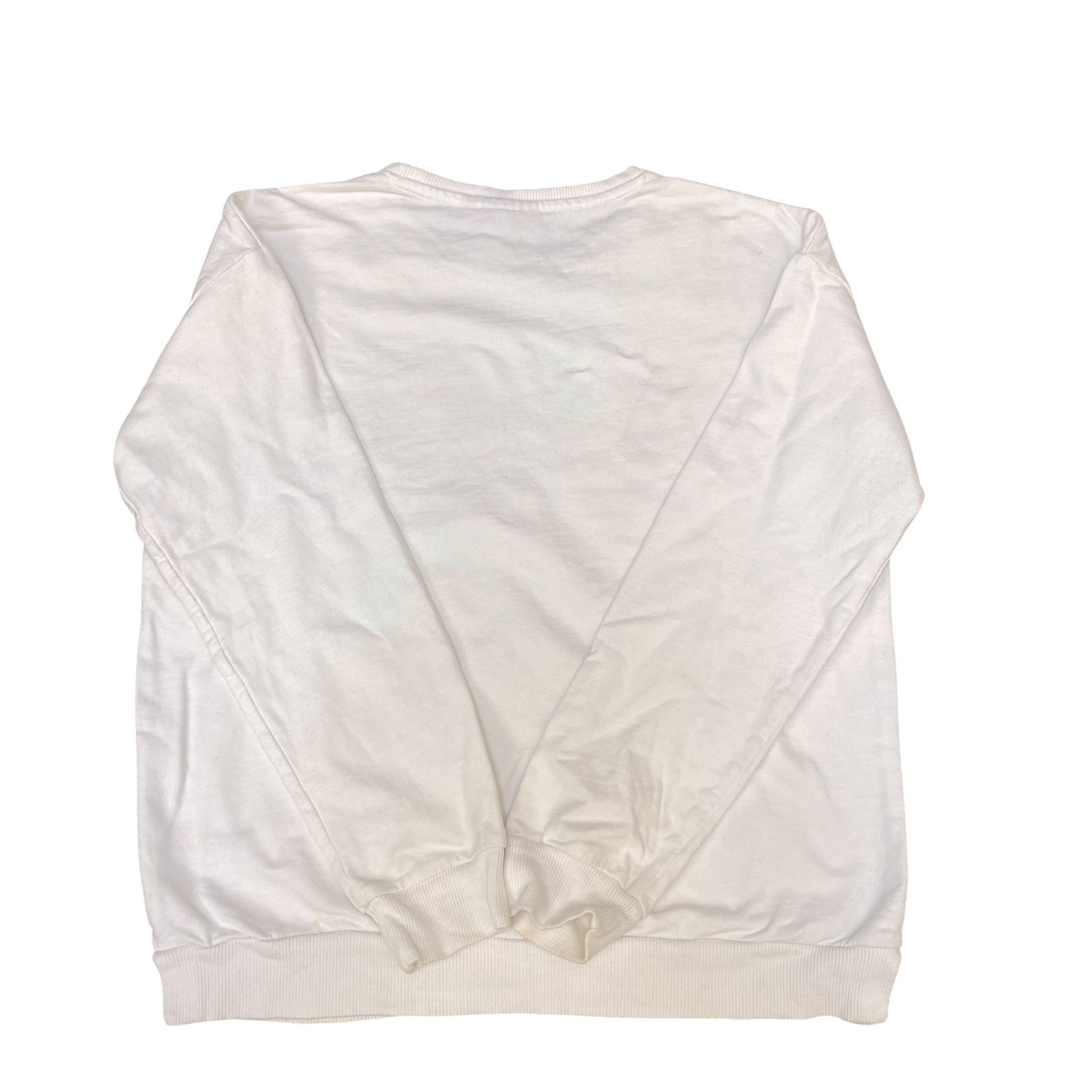 Coca-Cola Sweatshirt Womens Medium White Big Graphic Logo Crew Neck Pullover