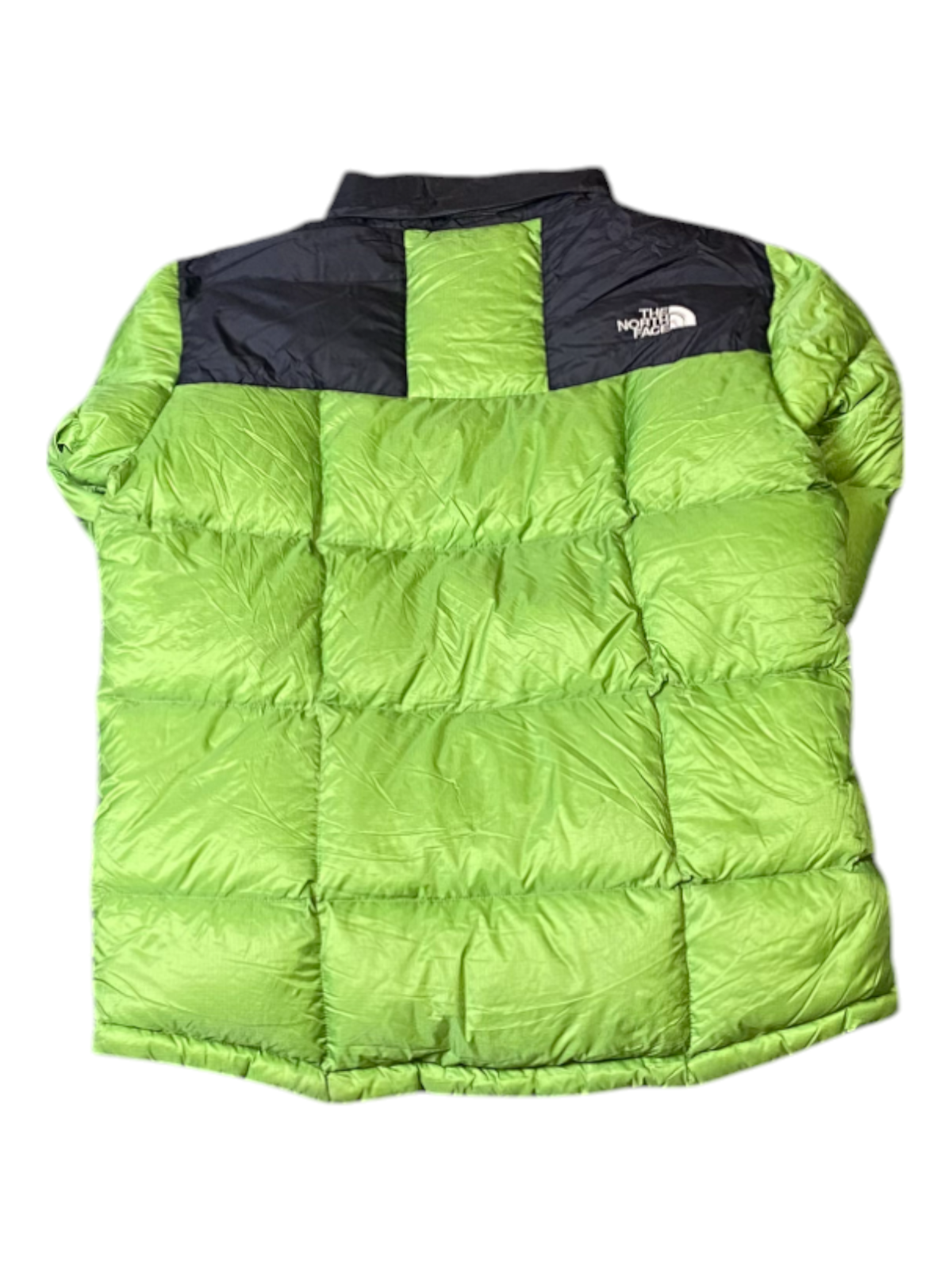 The North Face Nuptse 800 Down Puffer Jacket Mens M Green Black Softshell Zip Up