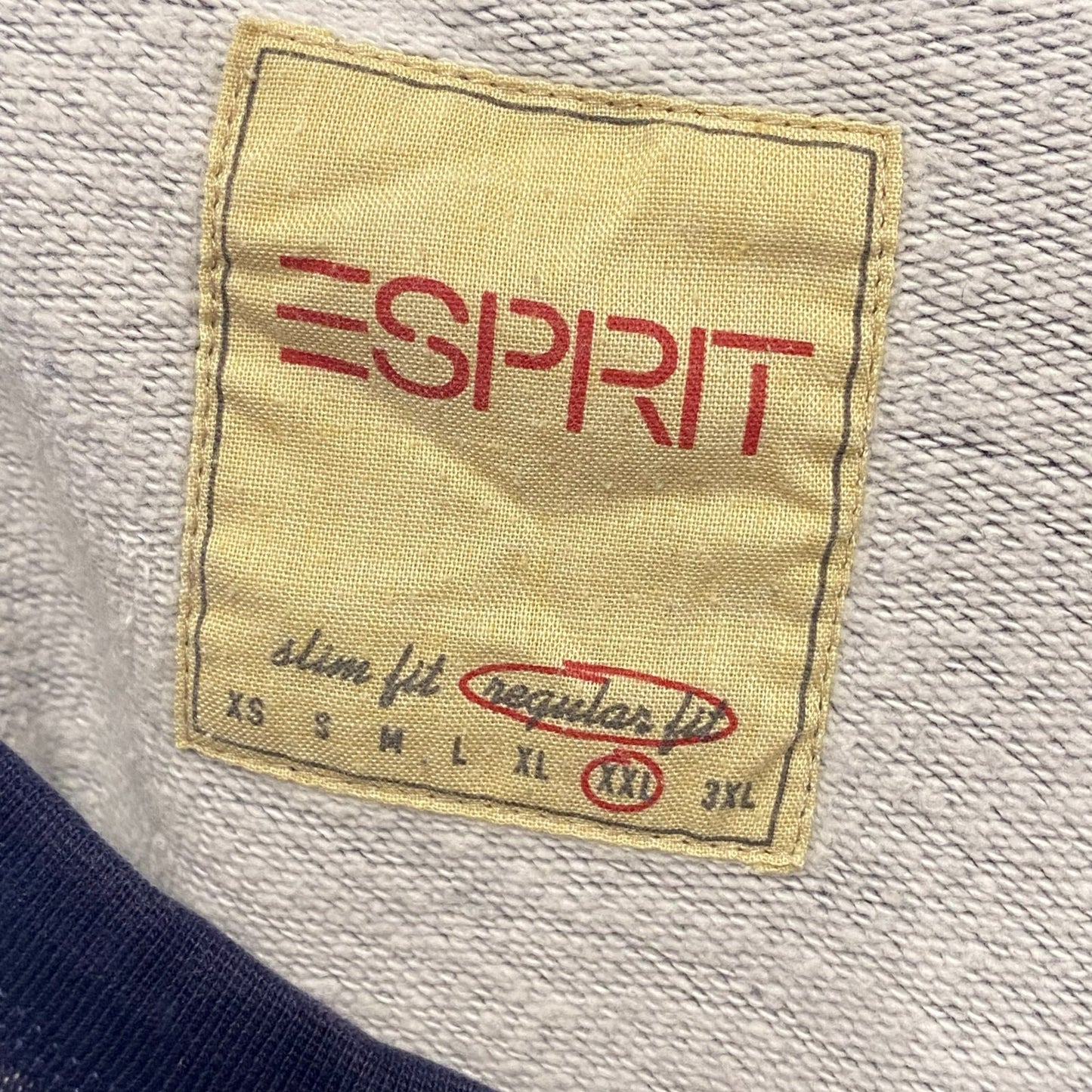 Esprit Sweatshirt Mens 2XL Blue Knit Regular Fit Long Sleeve Crew Neck Pullover
