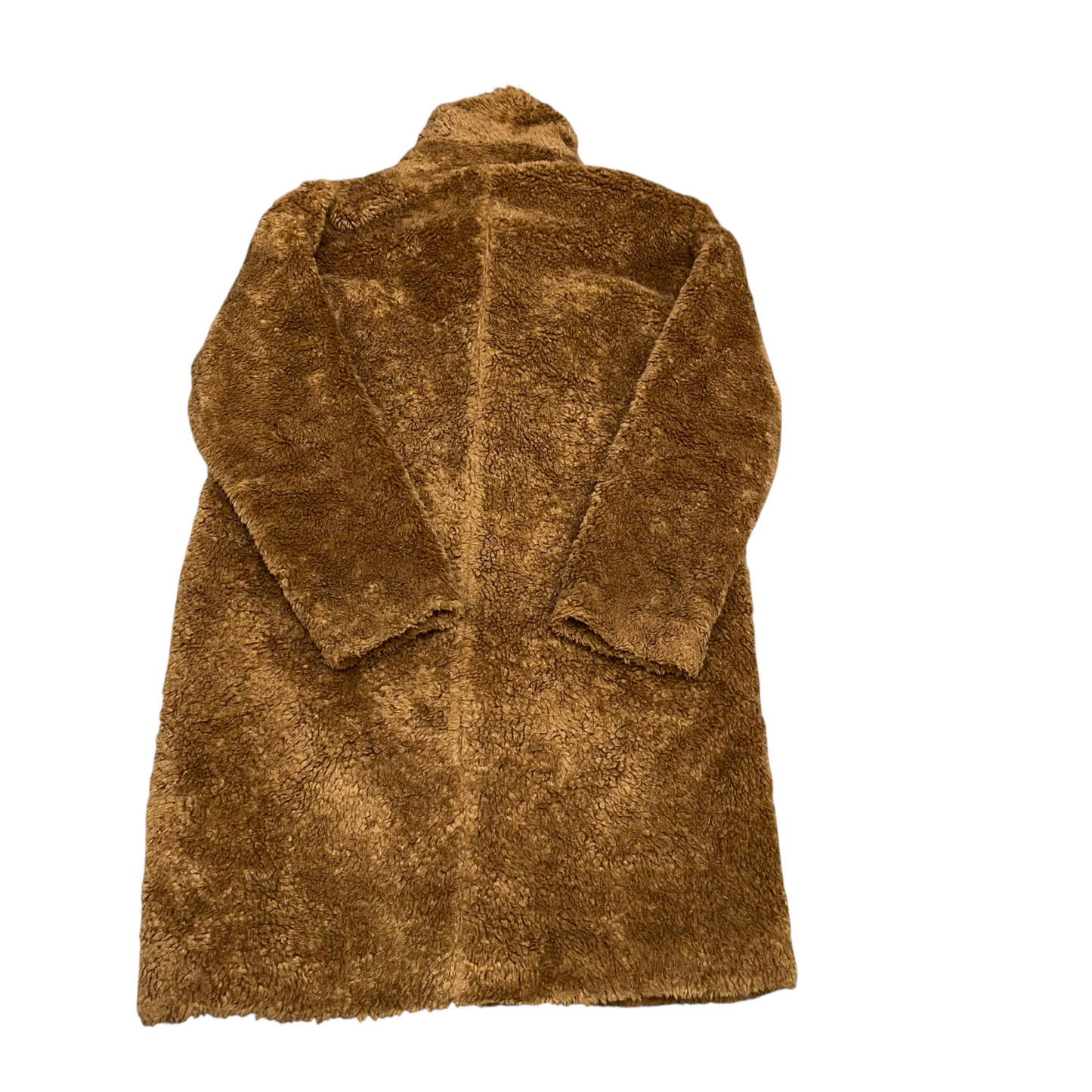 Giacomo Long Coat Womens Large Brown Faux Fur Lined Long Sleeve Snap Button