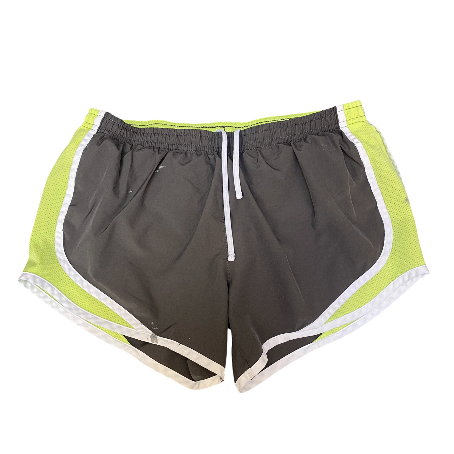 Running Sprinter Shorts Women Small Grey Green Athletic Workout Drawstring Waist