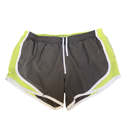 Running Sprinter Shorts Women Small Grey Green Athletic Workout Drawstring Waist