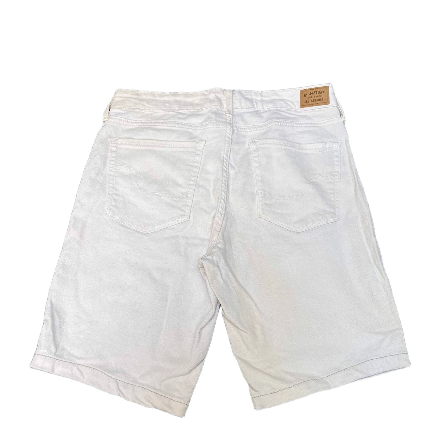 Levi's Skinny Crop Shorts Women Medium 29" Waist White Denim Mid Rise Distressed