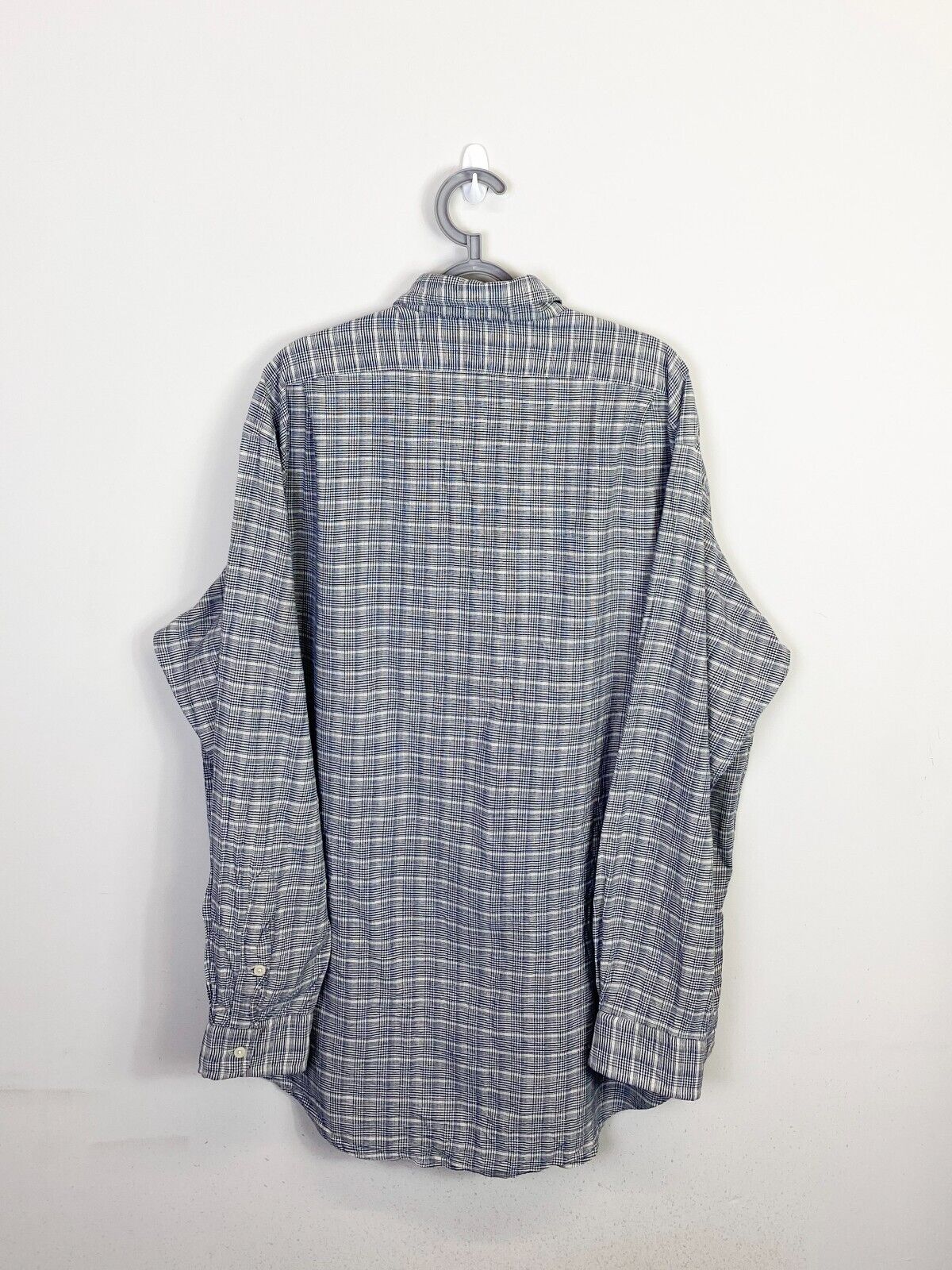 Ralph Lauren Shirt Mens Large Grey Plaid Lowell Sport Blue Small Polo Pony Logo