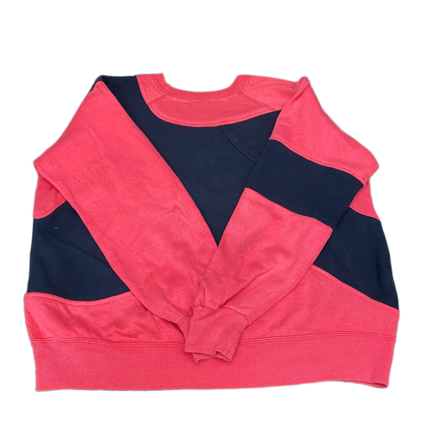 Nike Reworked Sweatshirt Mens M Navy Pink Embroidered Spellout Logo Vintage Y2K