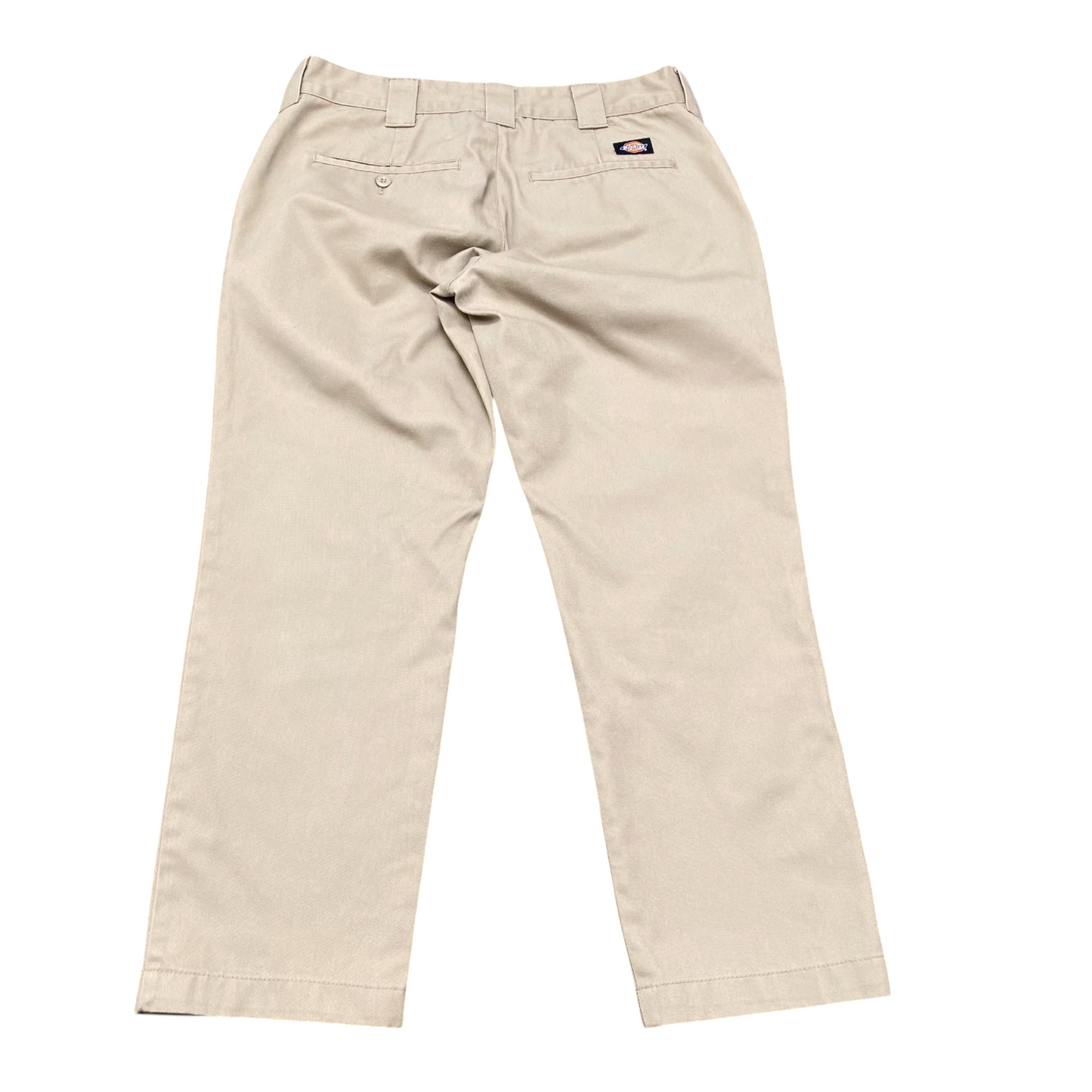 Dickies Trousers Men's Large Beige Slim Straight Fit Slash Pockets Workwear