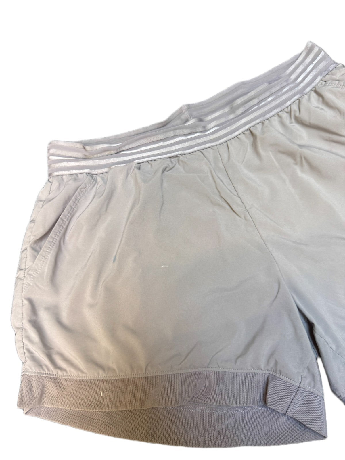 Nike Dri-FIT Running Shorts Womens Medium 30" Waist Grey Swoosh Logo Performance