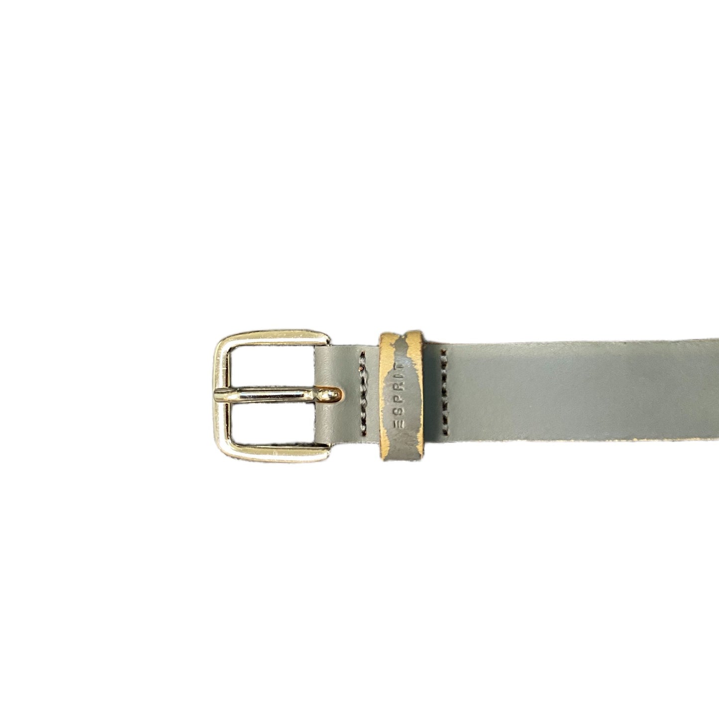 Esprit Waist Belt Mens Grey Leather Adjustable Classic Silver Buckle 39 Inches