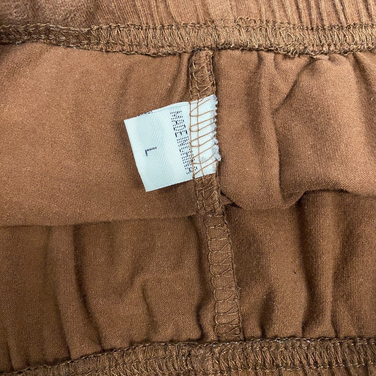Running Sprinter Shorts Womens L 25" Waist Brown White Gym Workout Dolphin Hem