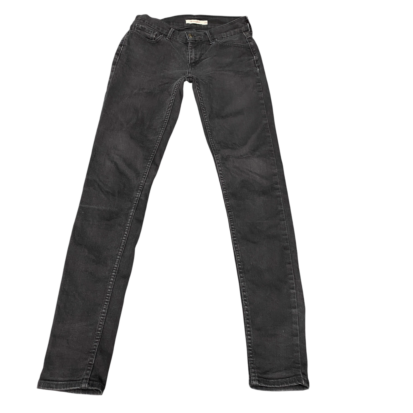 Levi's Jeans Womens 27" Waist Black Denim Premium 710 Super Stretch Skinny Leg