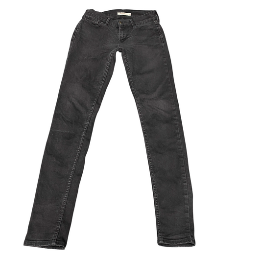 Levi's Jeans Womens 27" Waist Black Denim Premium 710 Super Stretch Skinny Leg