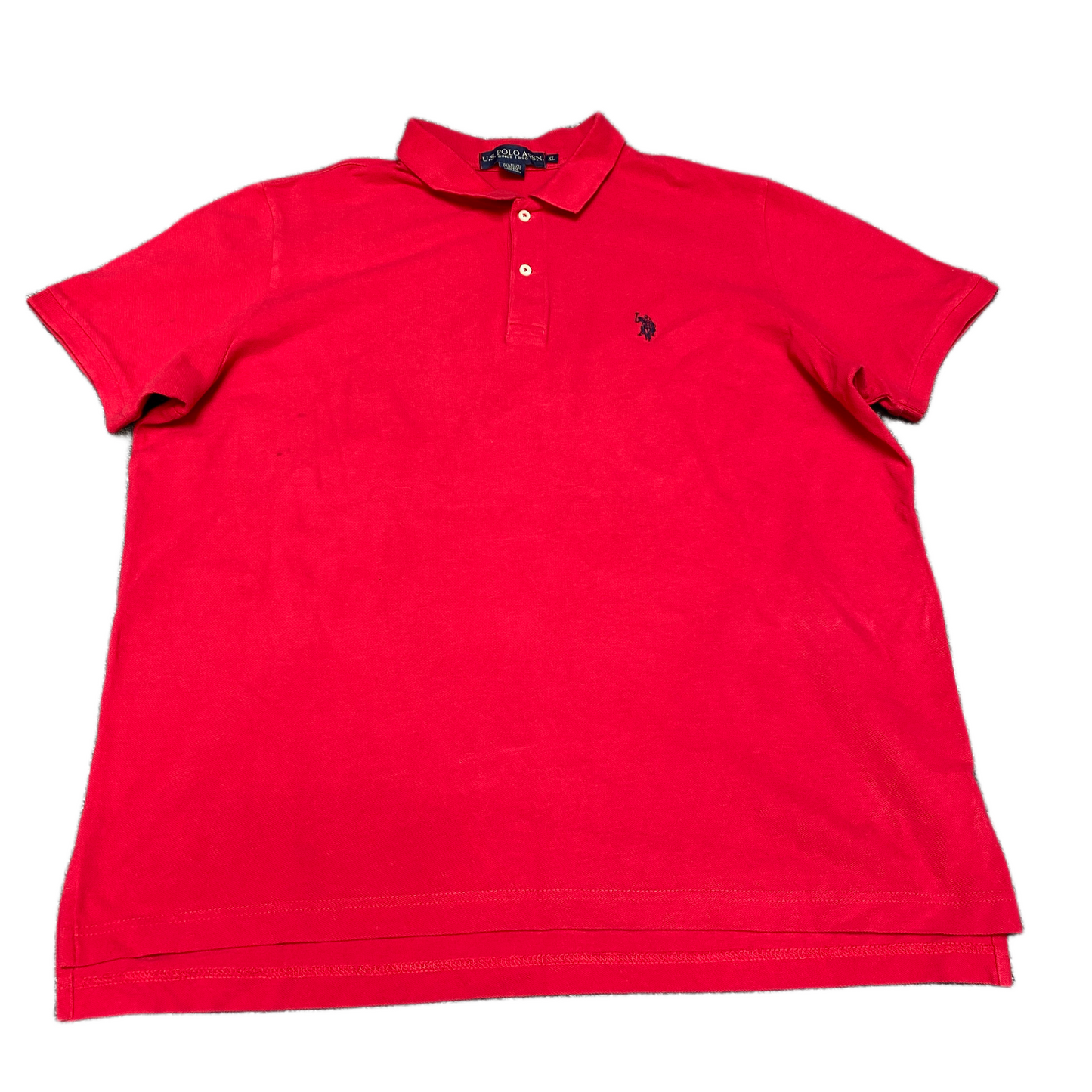 U.S. Polo Assn. Polo Shirt Mens XL Red Pony Logo Golf Performance Side Slit