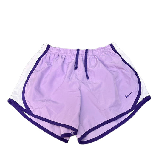 Nike Dri-Fit Running Shorts Fits as Womens S 23" Waist Purple White Dolphin Hem