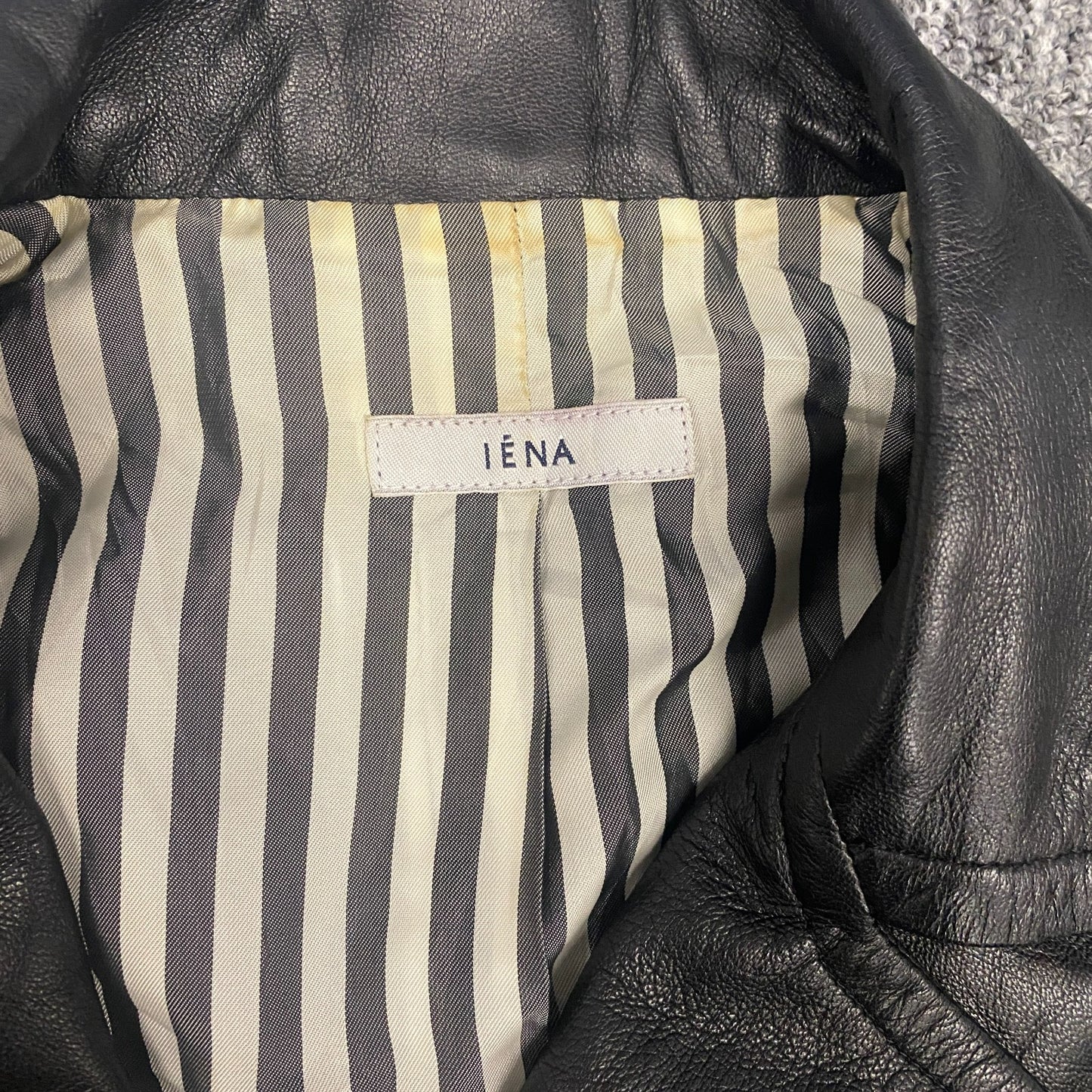 IENA Faux Leather Moto Jacket Womens Small Black Lined Collared Asymmetrical Zip