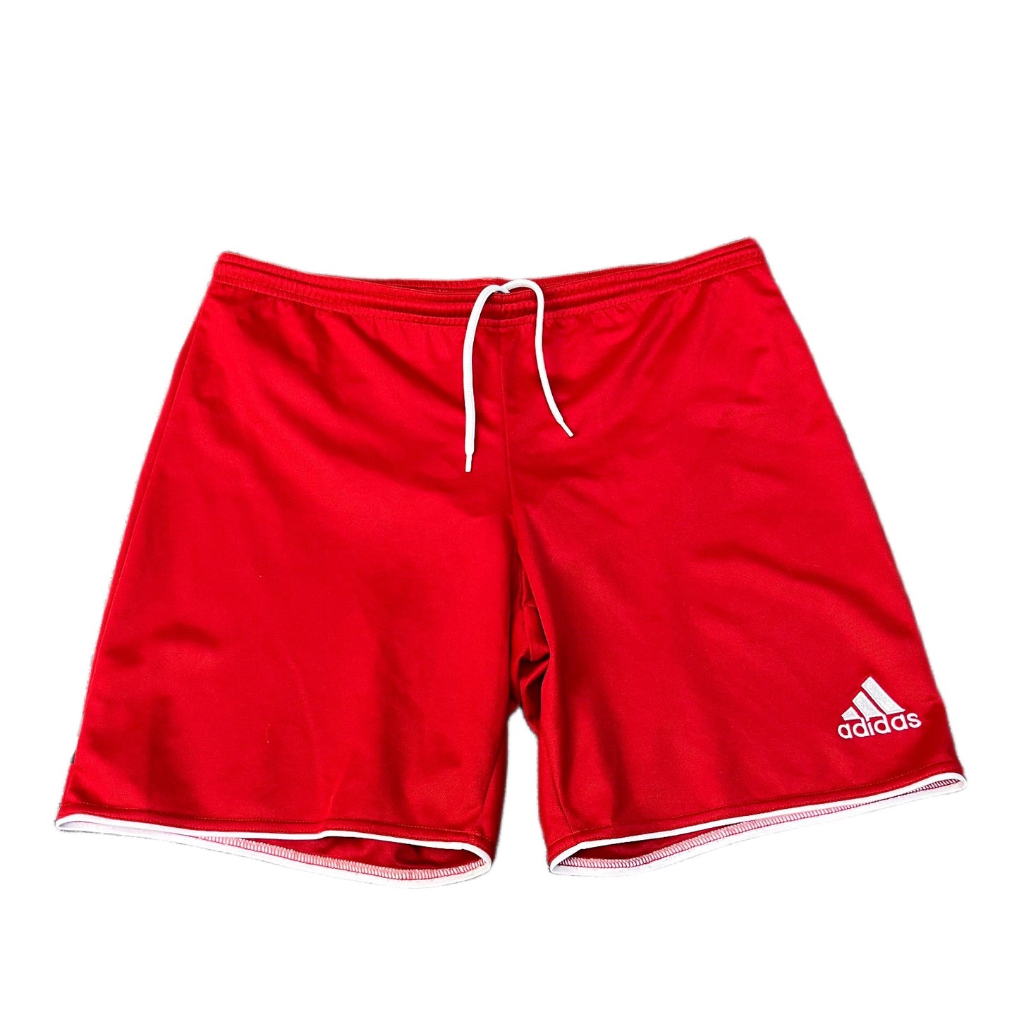 Adidas Soccer Shorts Mens Large 33" Waist Red White Piping Gym Training Outdoor
