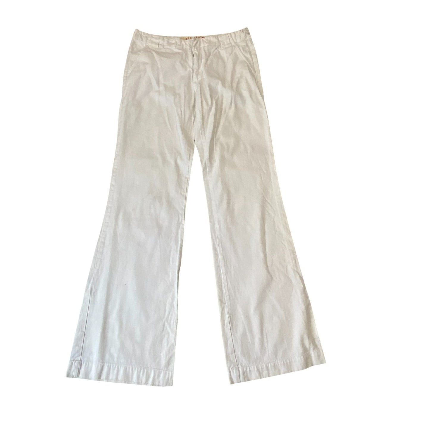 TRF Denim Pants Womens Medium W28 L30 White Wide Leg Flat Front Slash Pockets