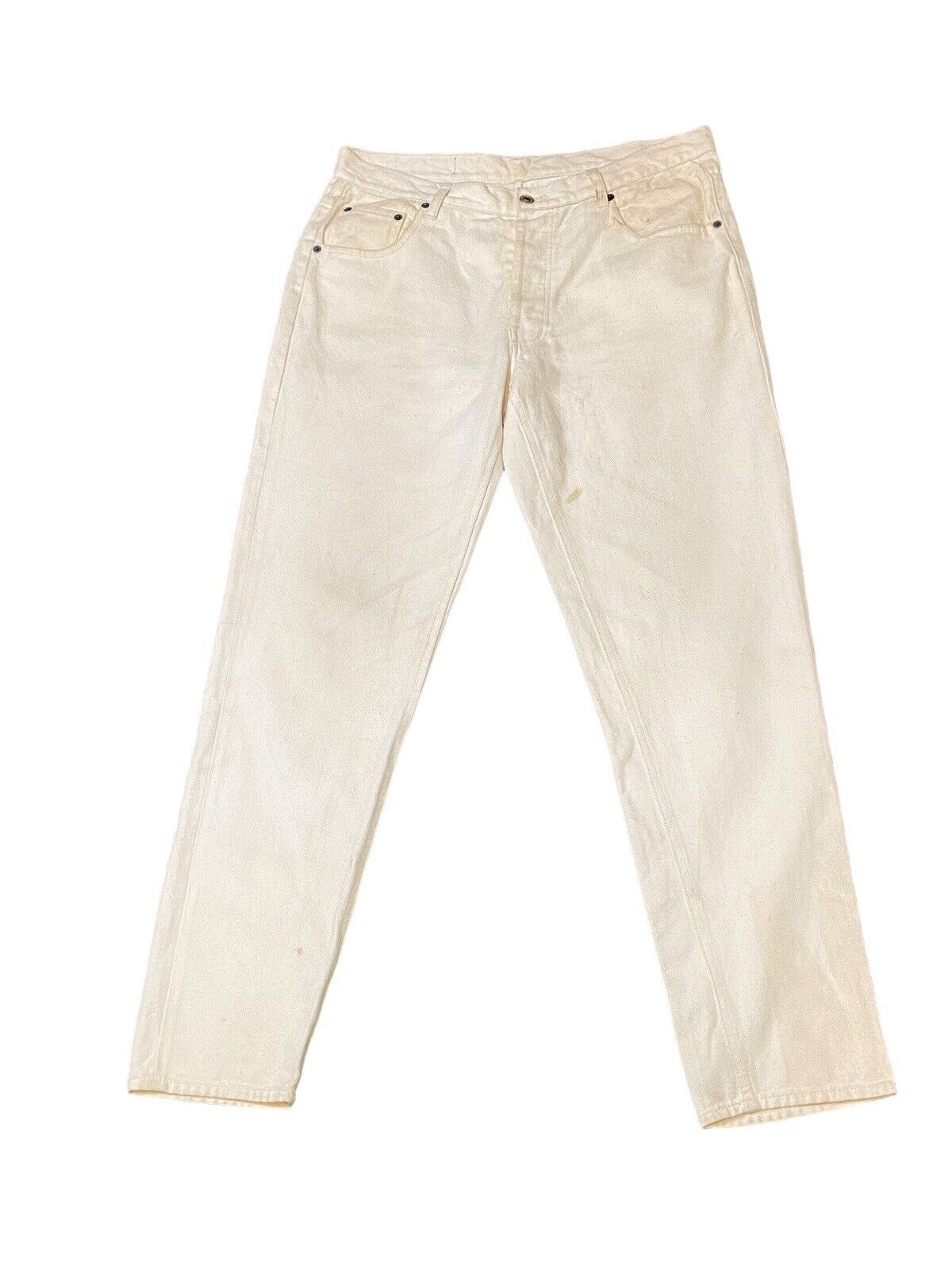 Levis 501 Jeans Cream Denim Women's L Straight Leg