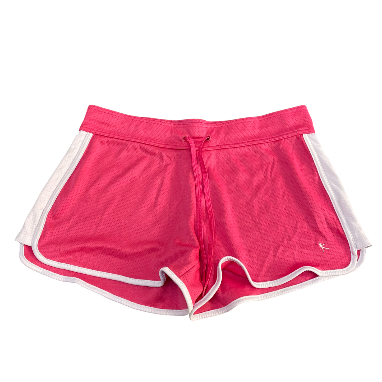 Running Sprinter Shorts Womens L Pink Retro Summer Drawstring Waist Dolphin Hem
