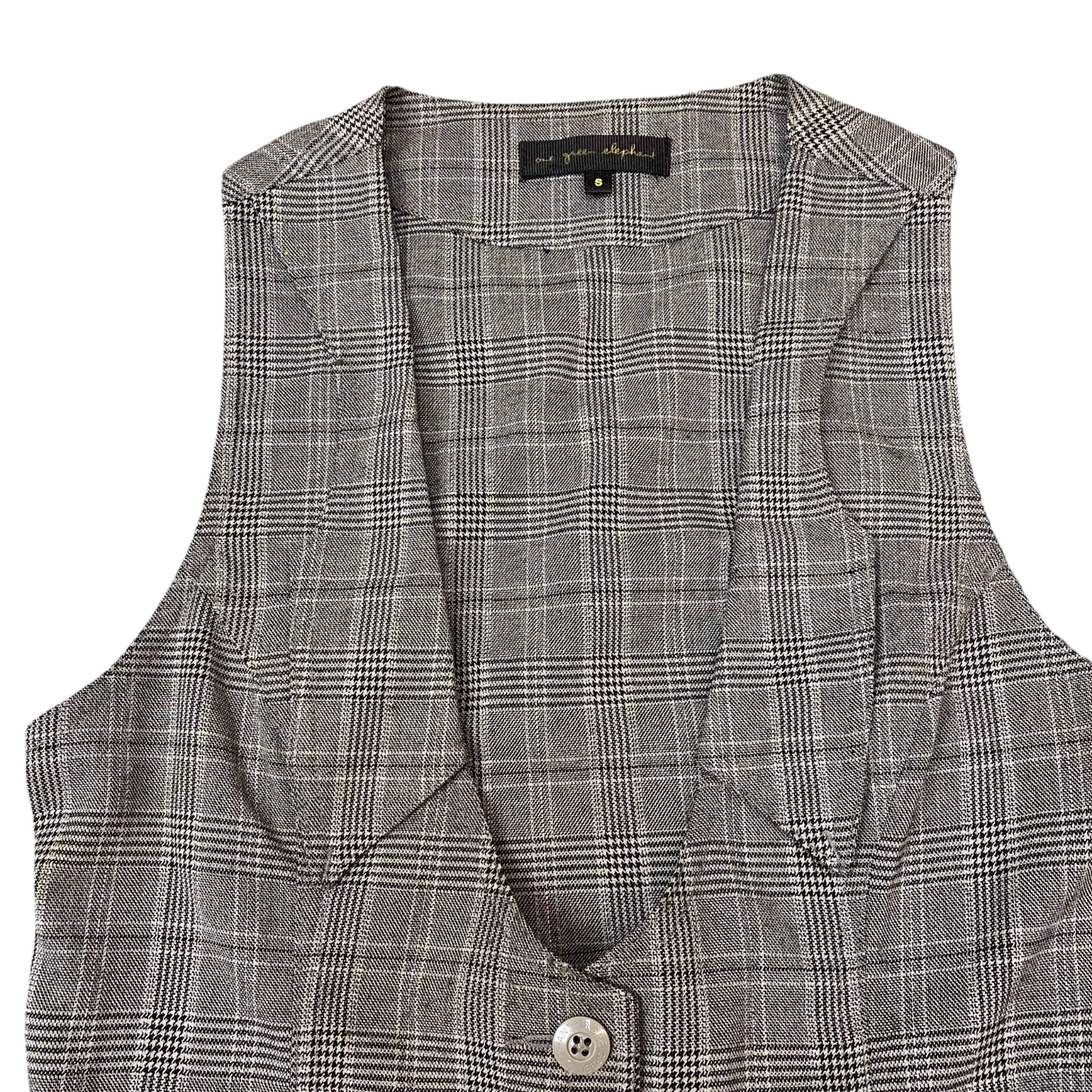 Vest Womens S Grey Palid Sleeveless V-Neck Business Formal Outdoor Button Front