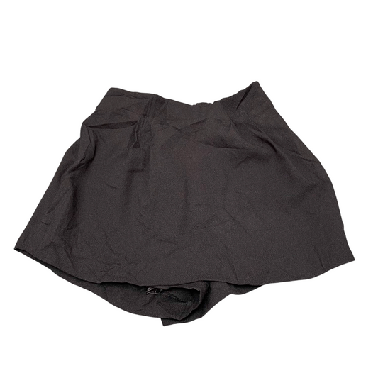 Mini Skort Womens S Black Solid Lined Elastic Waist Casual Side Zip Outdoor