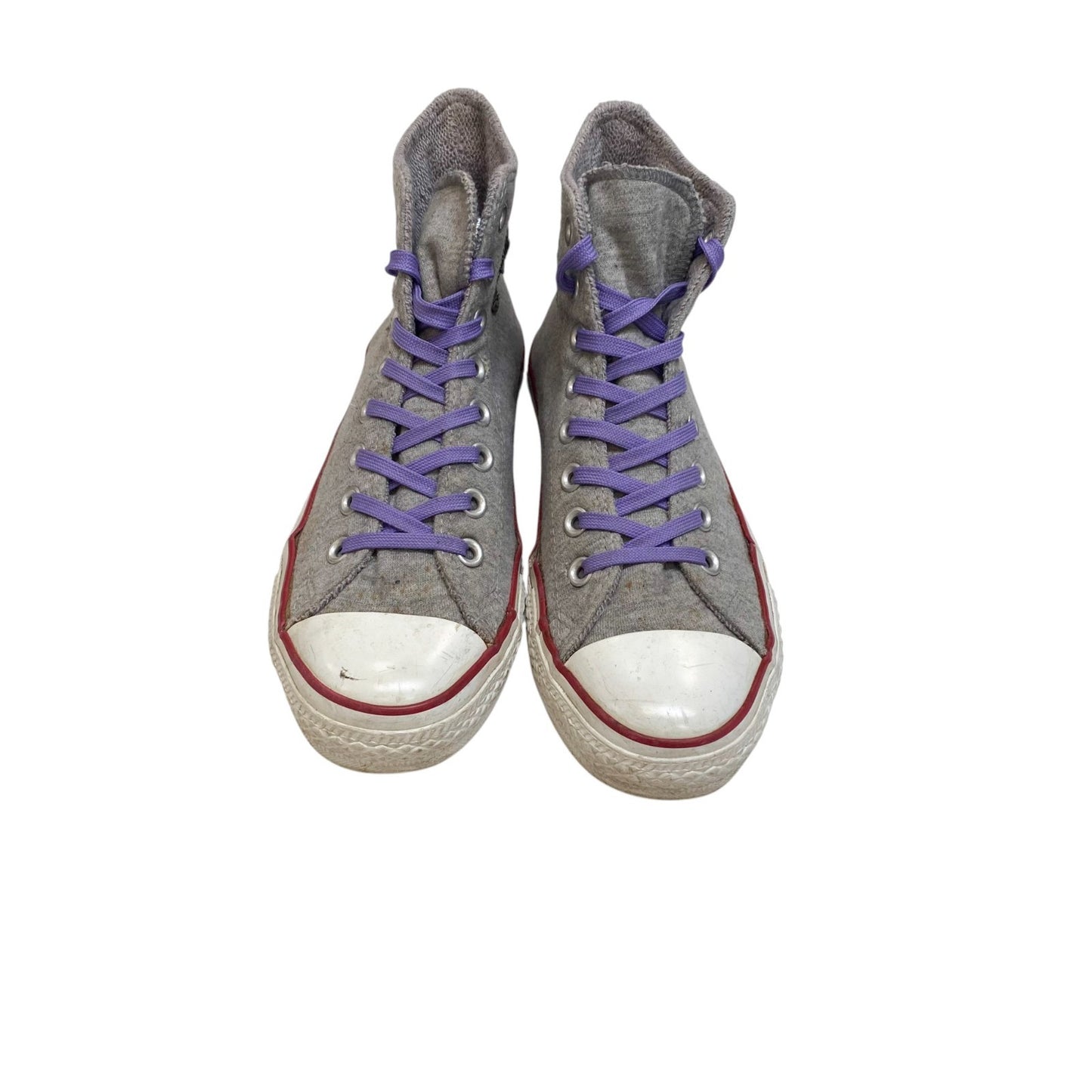 Converse All Star Chuck Taylor High Sneakers Juniors 6.5 Grey White Canvas