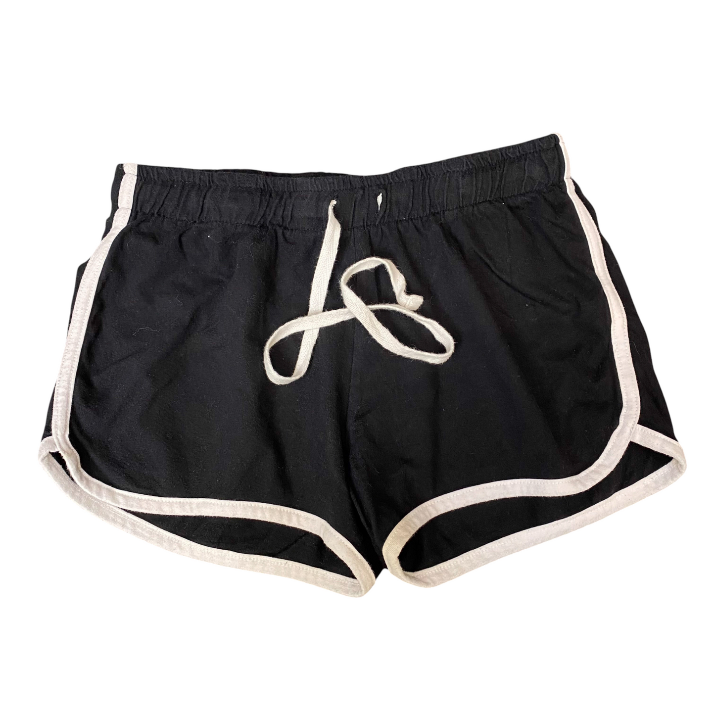 Running Sprinter Shorts Womens Small Black Athletic Drawstring Waist Dolphin Hem