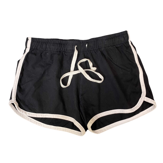Running Sprinter Shorts Womens Small Black Athletic Drawstring Waist Dolphin Hem