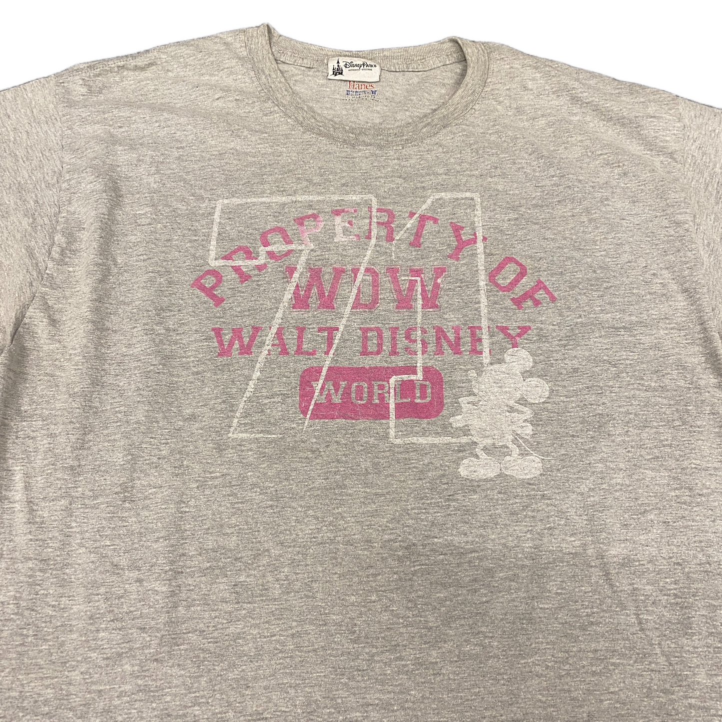 Hanes Beefy T-Shirt Men M Grey Graphic Print Short Sleeve Crew Neck Pullover Tee
