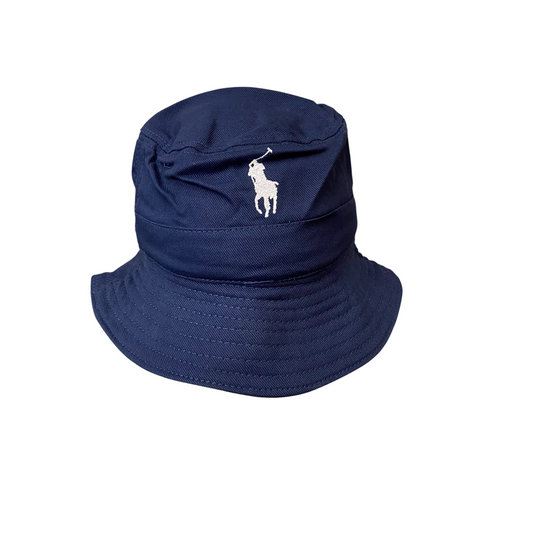 Polo Ralph Lauren Reversible Bucket Hat Mens Medium Navy Embroidered Pony Logo