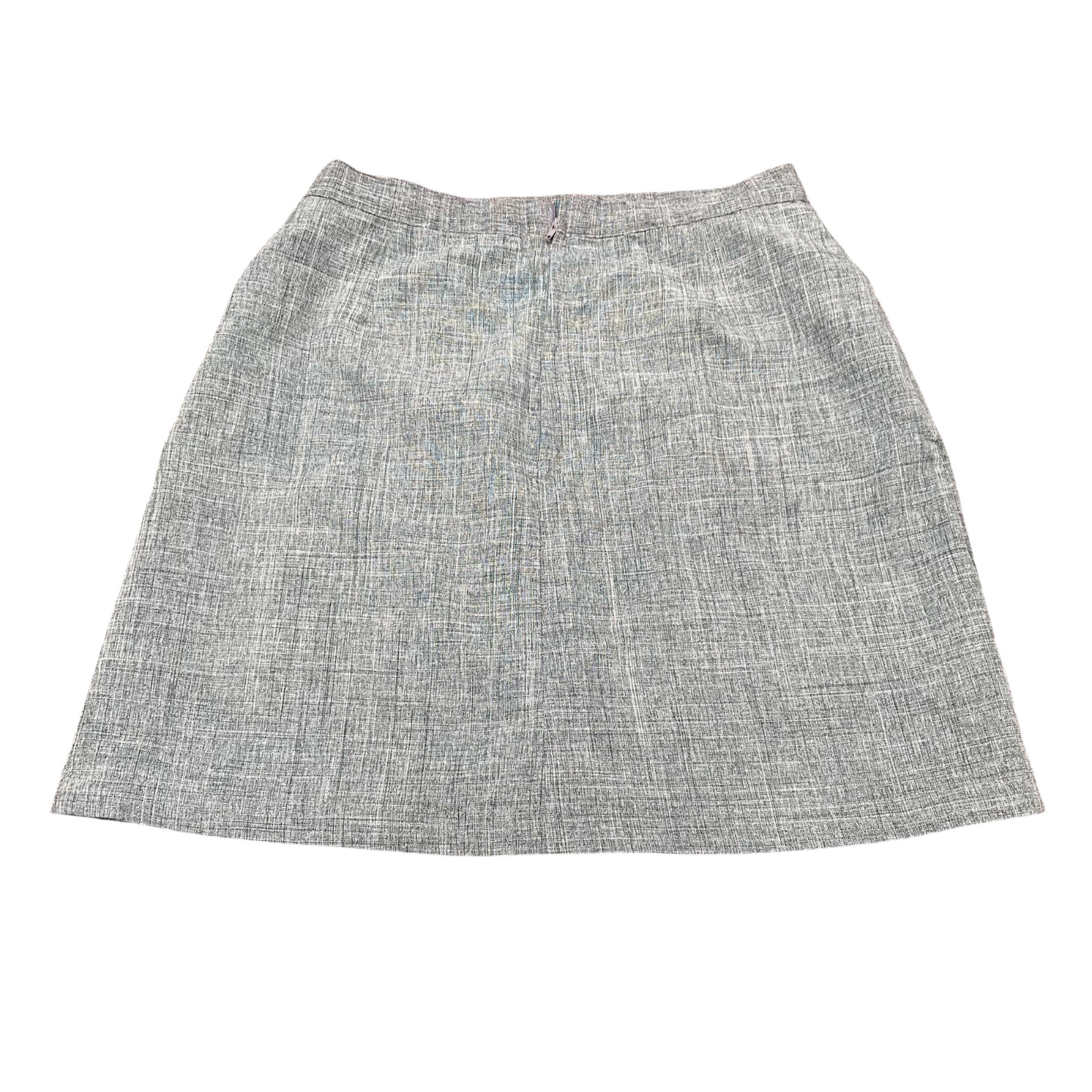 Fille Depied Encap Mini Skirt Womens S Grey Flat Front Slit Back Zip Classic