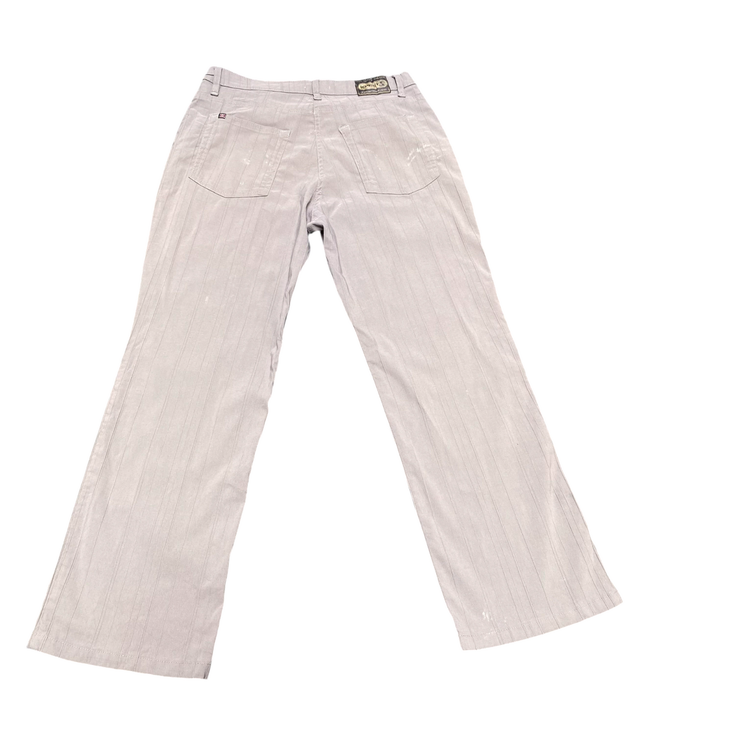 Chino Trousers Womens L Grey Straight Leg Pintuck Detail Pockets Stretch Outdoor
