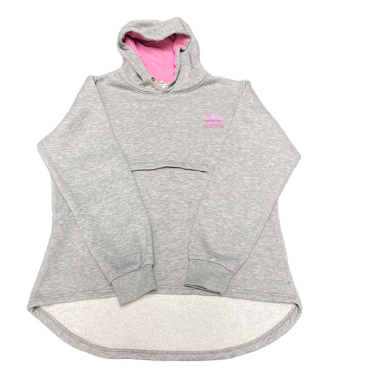 Adidas Originals Hoodie Womens XL Grey Heather Fleece Lined Long Sleeve Pullover