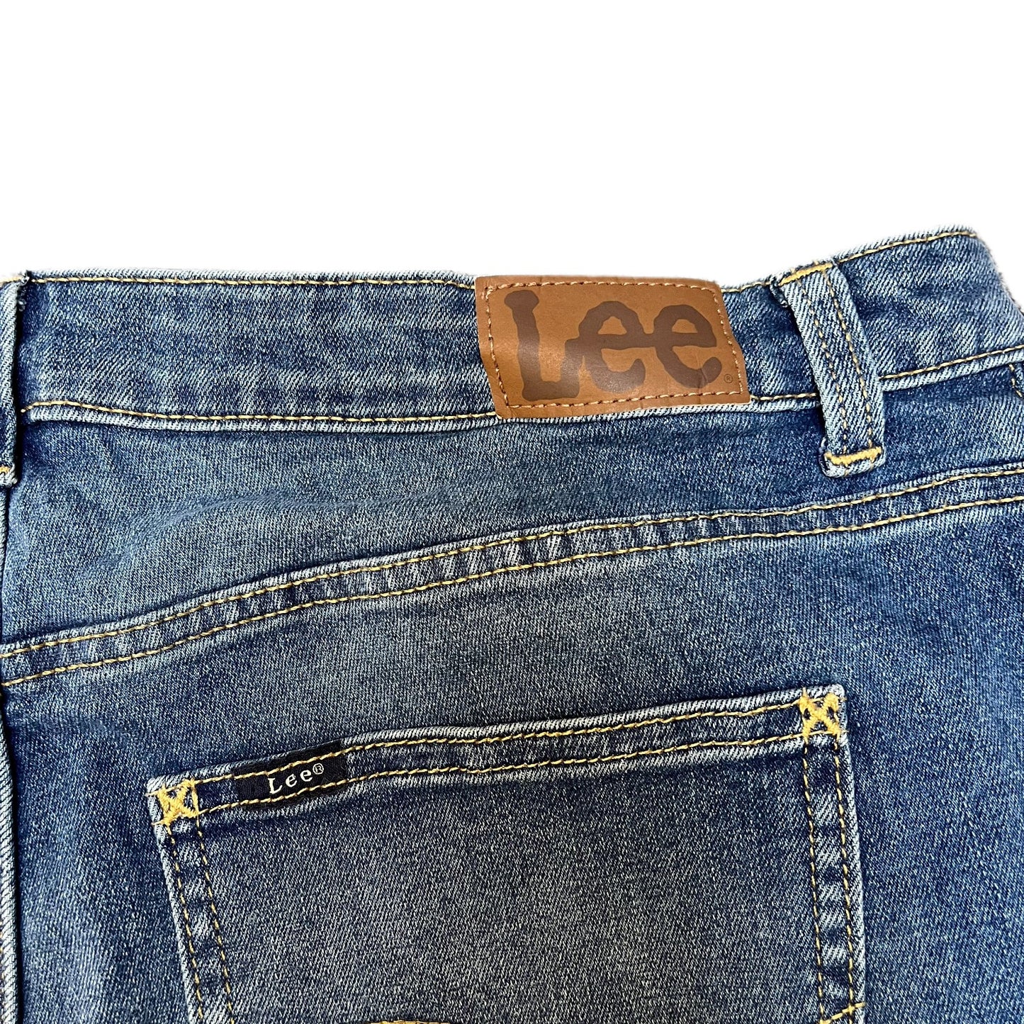 Lee Heritage Shorts  Fits as Womens 2XL 36" Waist Denim Faded High Rise Slim Fit