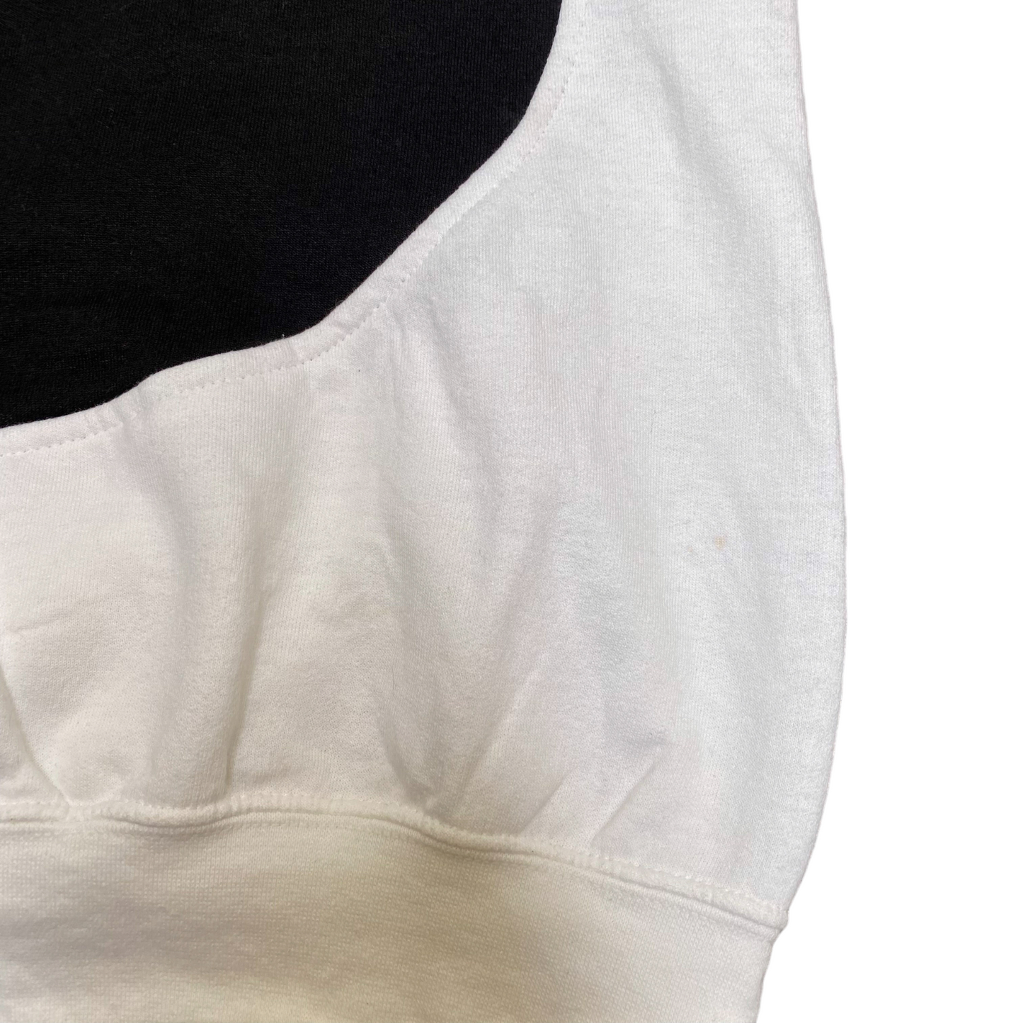 Nike Reworked Sweatshirt Mens S White Black Embroidered Spellout Logo Crew Neck