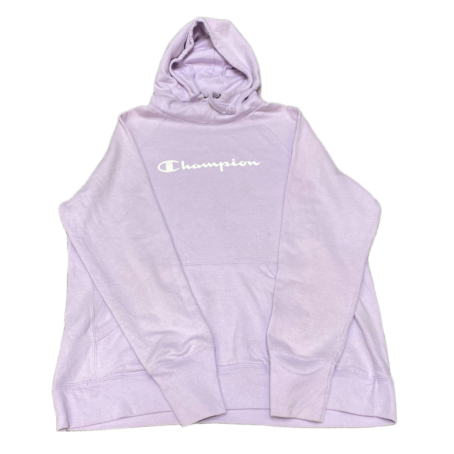 Champion Hoodie Womens Large Purple Fleece Lined Pockets Oversized Drawstring