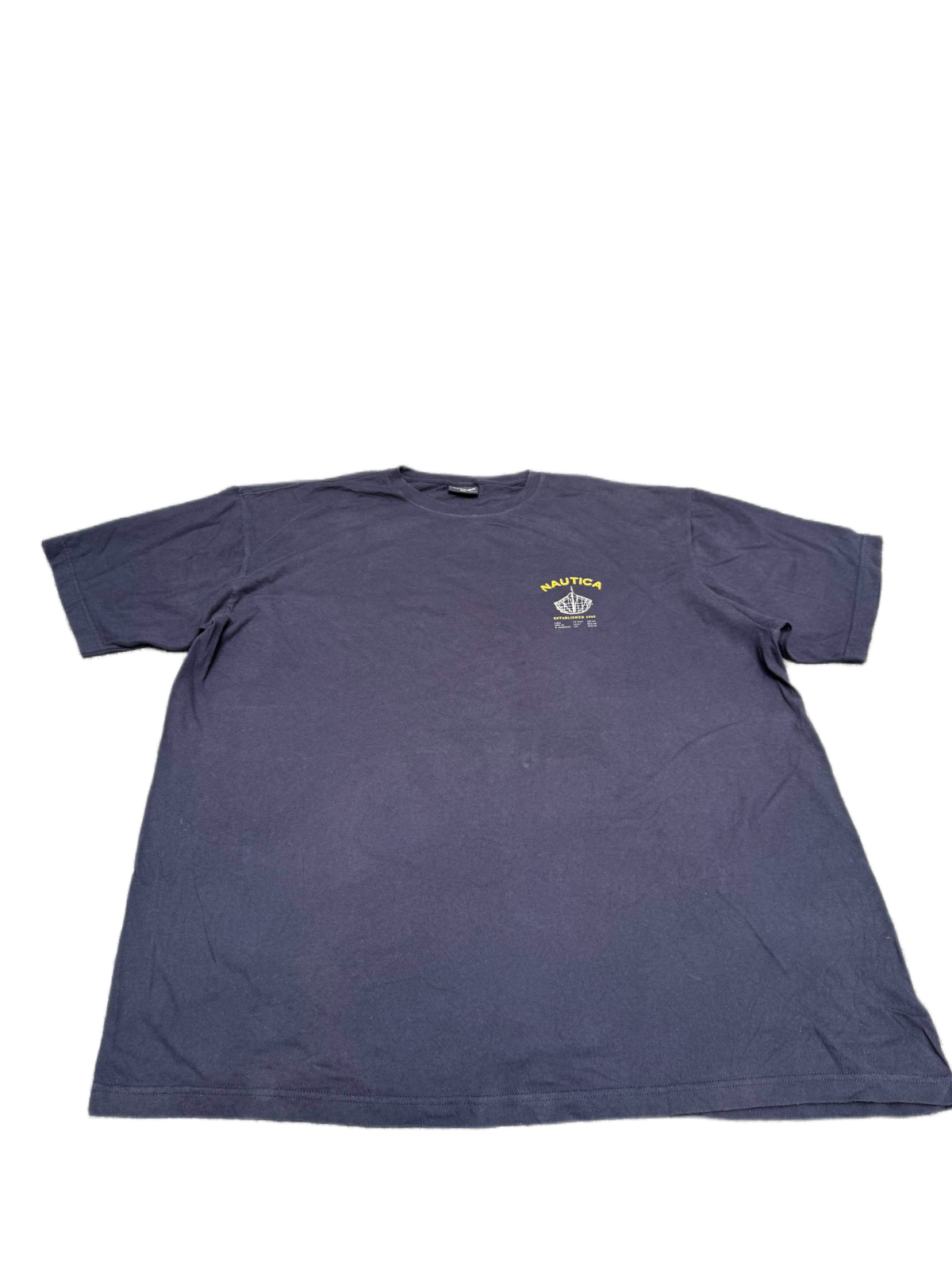 Nautica T-Shirt Mens Fits as XL Navy Graphic Logo Short Sleeve Crew Neck