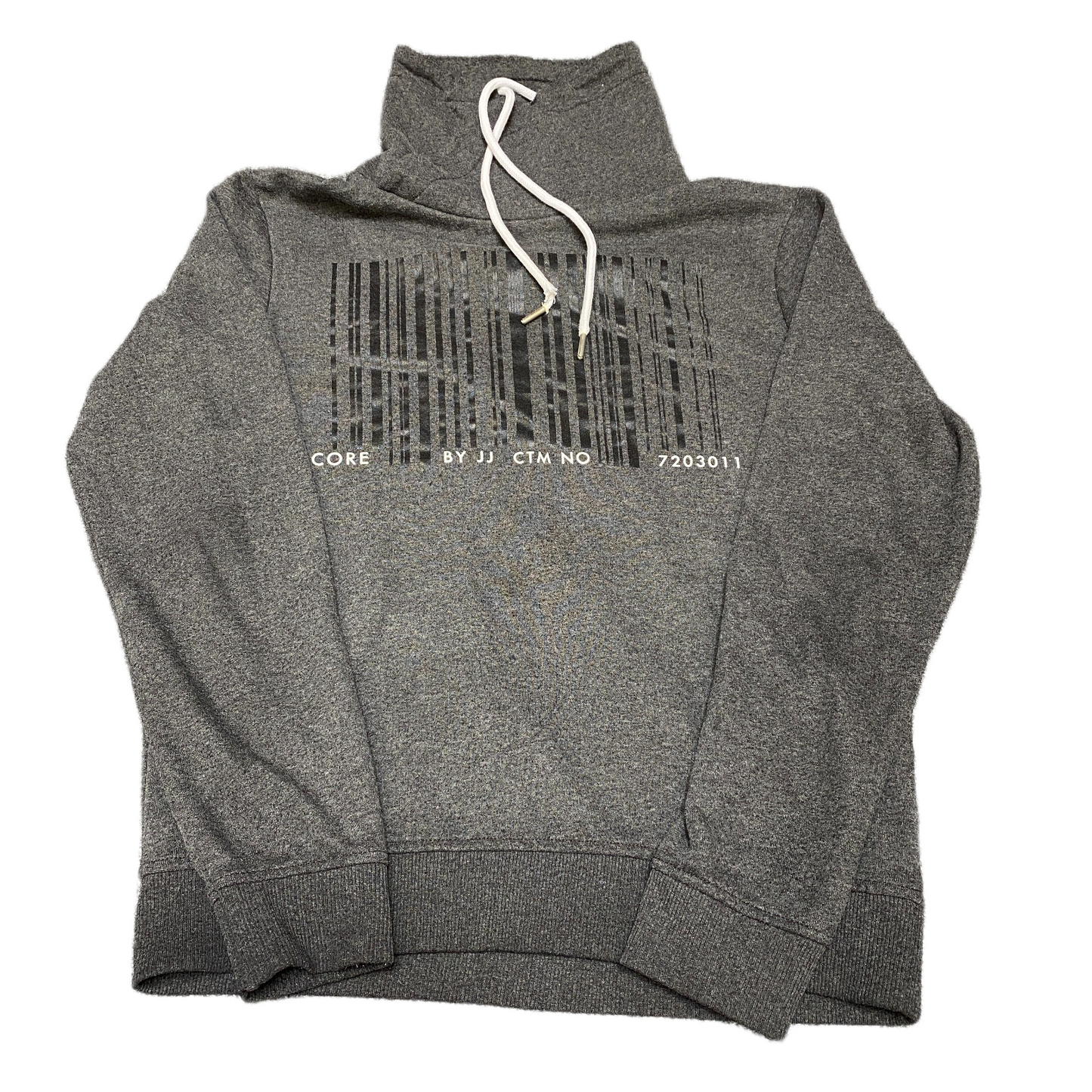 Core by Jack & Jones Hoodie Womens M Charcoal Heather Funnel Neck Drawstring
