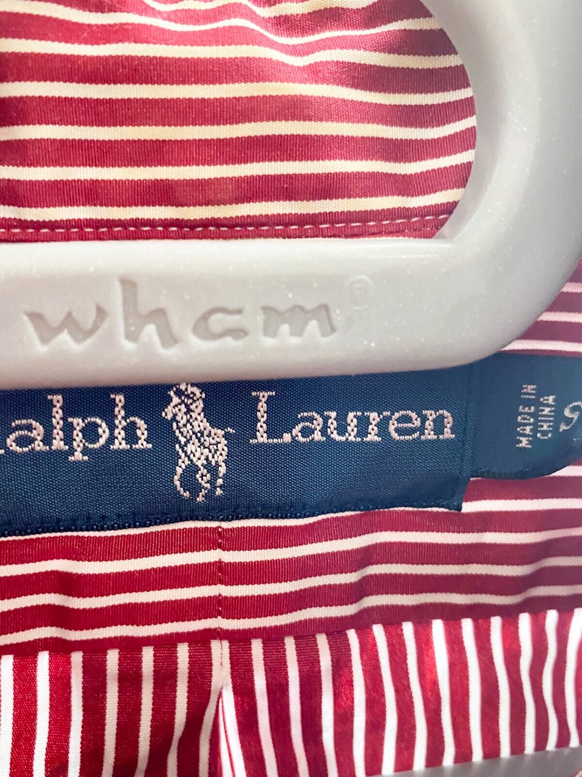 Ralph Lauren Shirt Mens Small Red Striped Long Sleeve Small Blue Polo Pony Logo