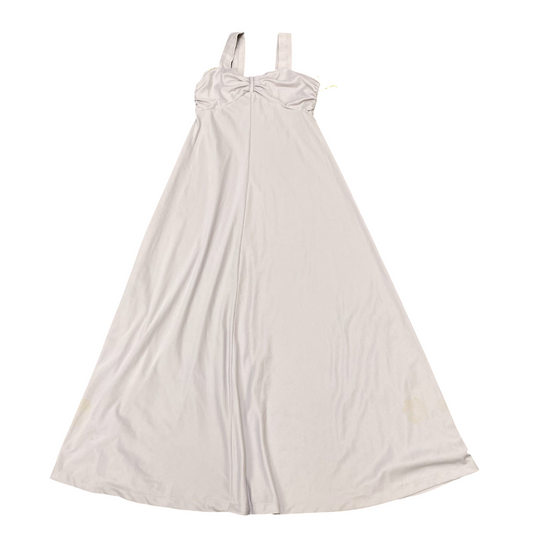 Womens Long Maxi Dress S White Solid Regular Fit Wide Straps Outdoor Back Zip