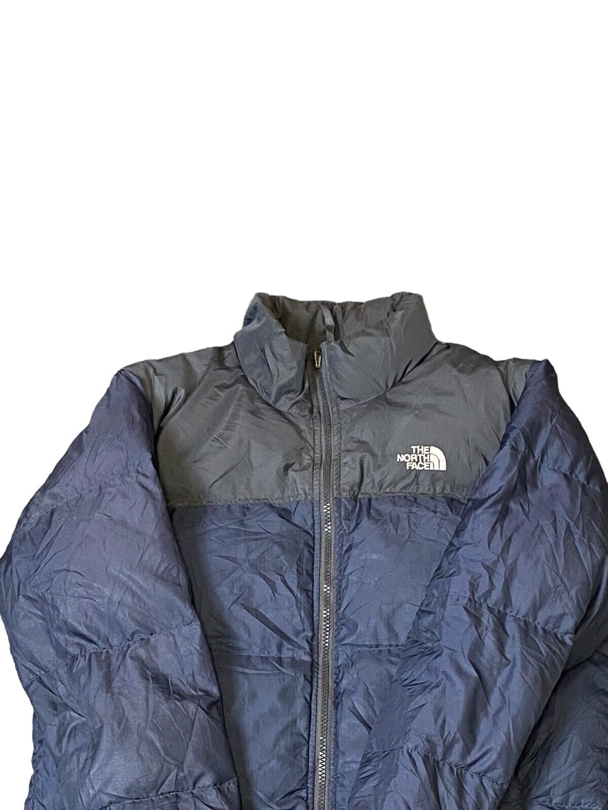 The North Face Nuptse 600 Puffer Jacket Women's L Blue Goose Down Quilt Full Zip