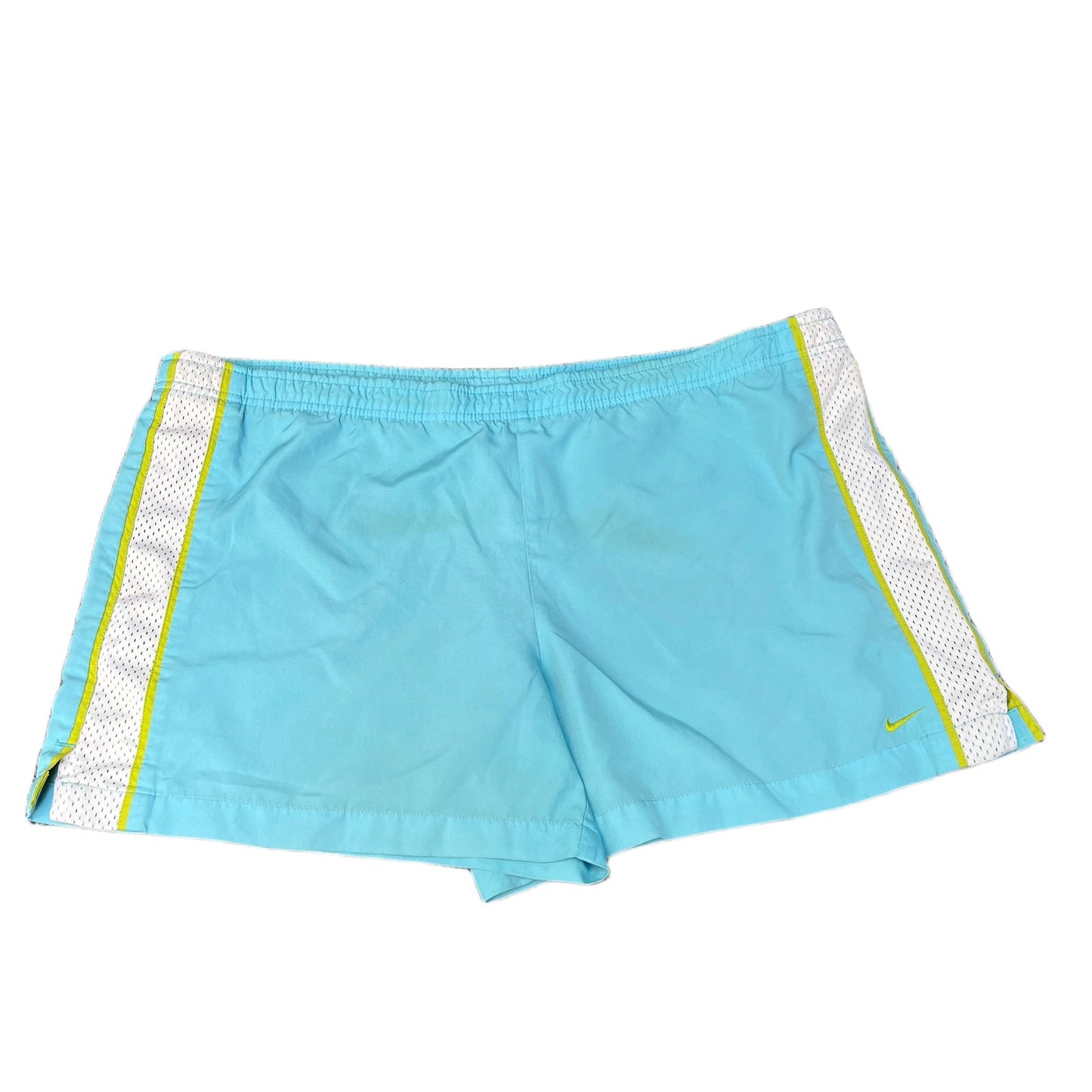 Nike Running Shorts Fits as Womens 2XL 40" Waist Green White Mesh Panels Pull On
